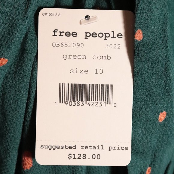 NWT Free People Abbie Print Dress Green Combo - Picture 12 of 15